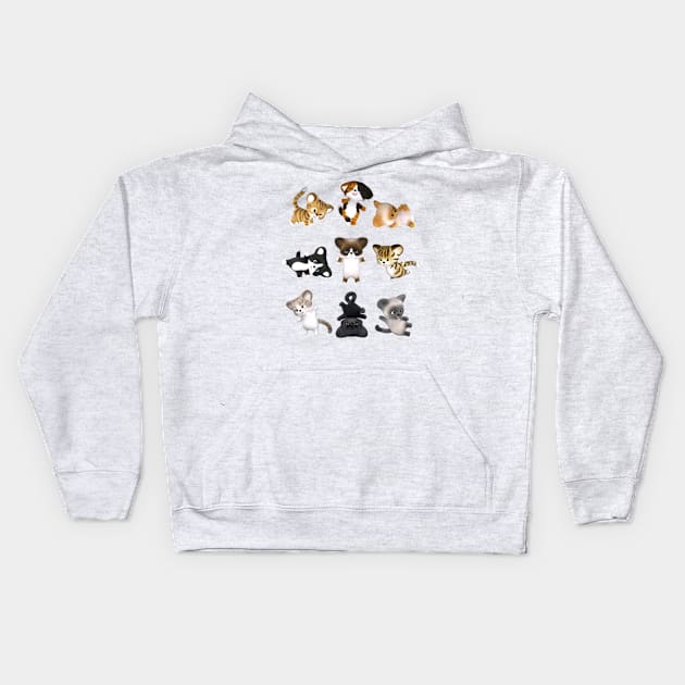 Cat Yoga Kids Hoodie by vonHobo